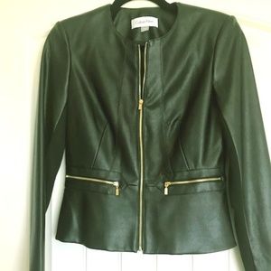 Calvin Klein Faux Leather Jacket NWOT